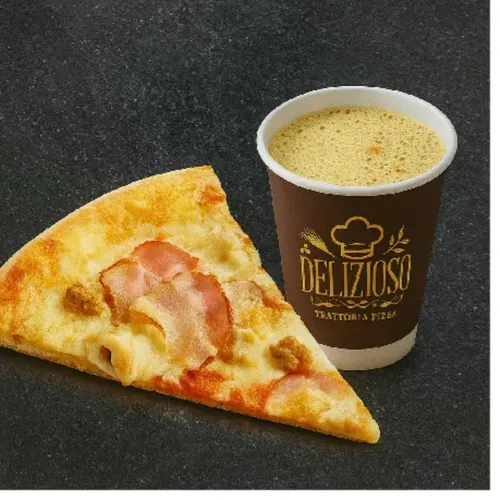 Pizza Slice + băutură caldă